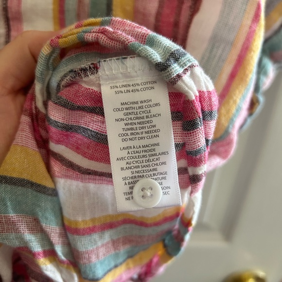 BeachLunchLounge Retro Tutti-frutti Stripe Linen Blend Size S/P - Picture 6 of 7